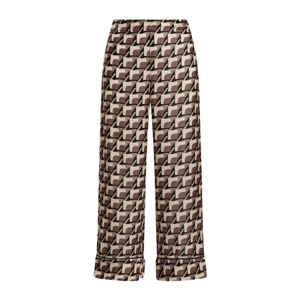 Maliparmi Vrouw Multicolor Broeken Dames, Veelkleurig, S, Leer, Velvet Prints Pants