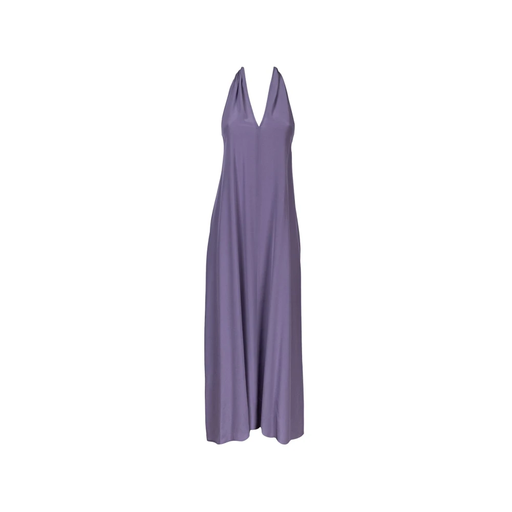 Jucca Zijden lange jurk met open rug Purple Dames