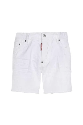 Denimshorts med lövmönster