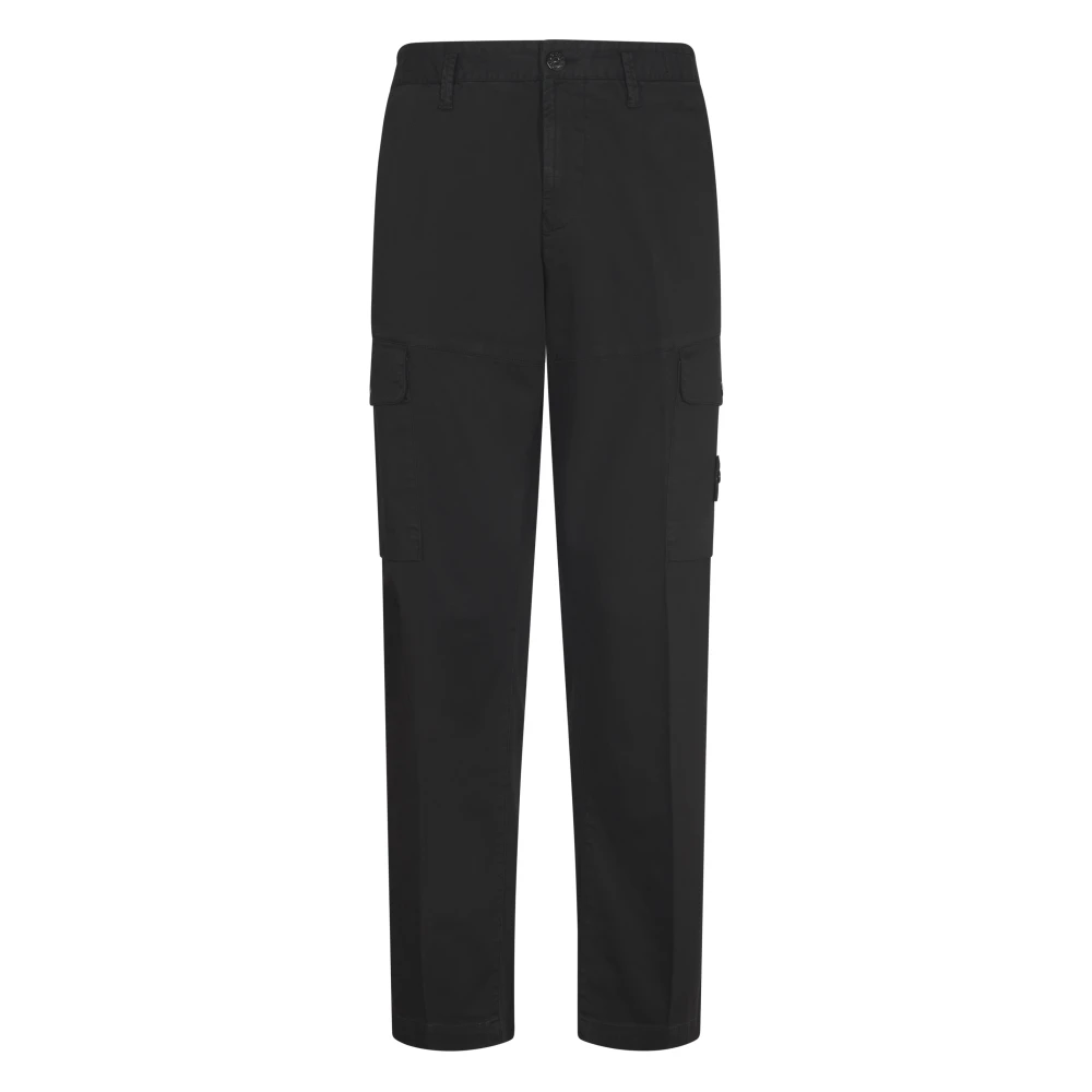 Stone Island Zwarte Broek voor Mannen Black Heren