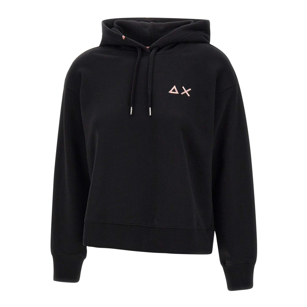 Sun68 Zwarte katoenen sweatshirt met capuchon Black Dames