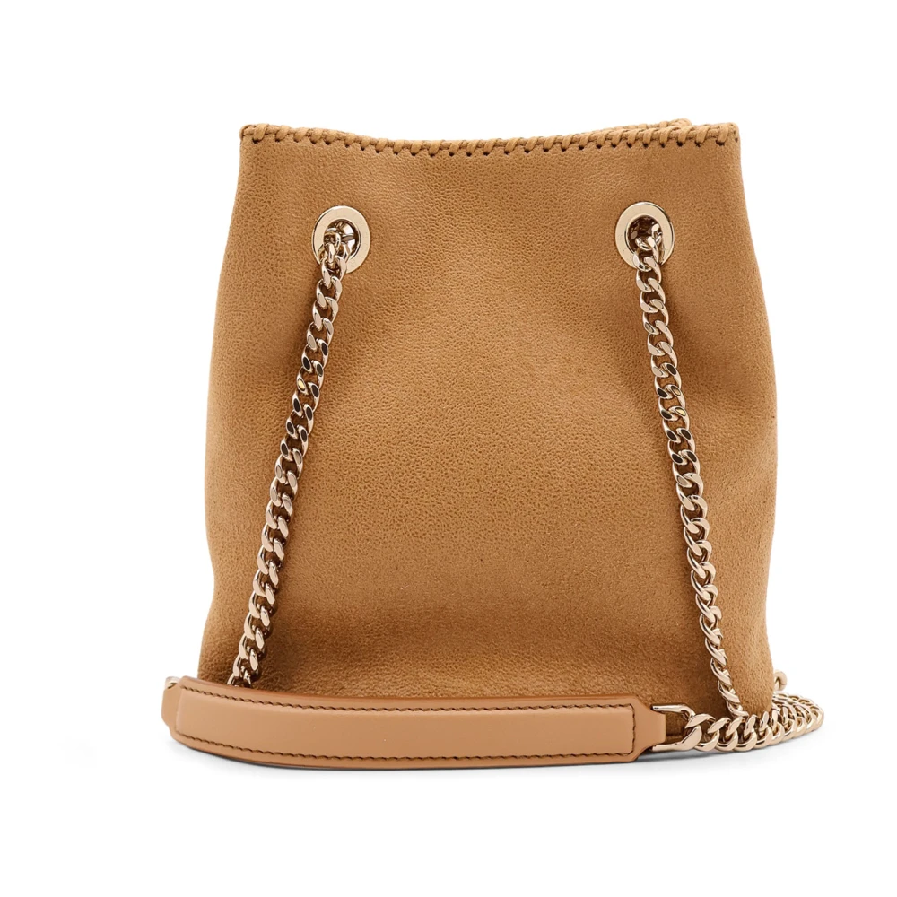 Stella Mccartney Shaggy Deer Bucket Tas met Metalen Band Beige Dames