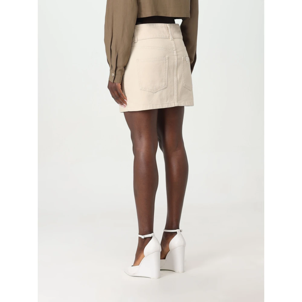 Liu Jo Mini Rok met Knopen en Rits Beige Dames