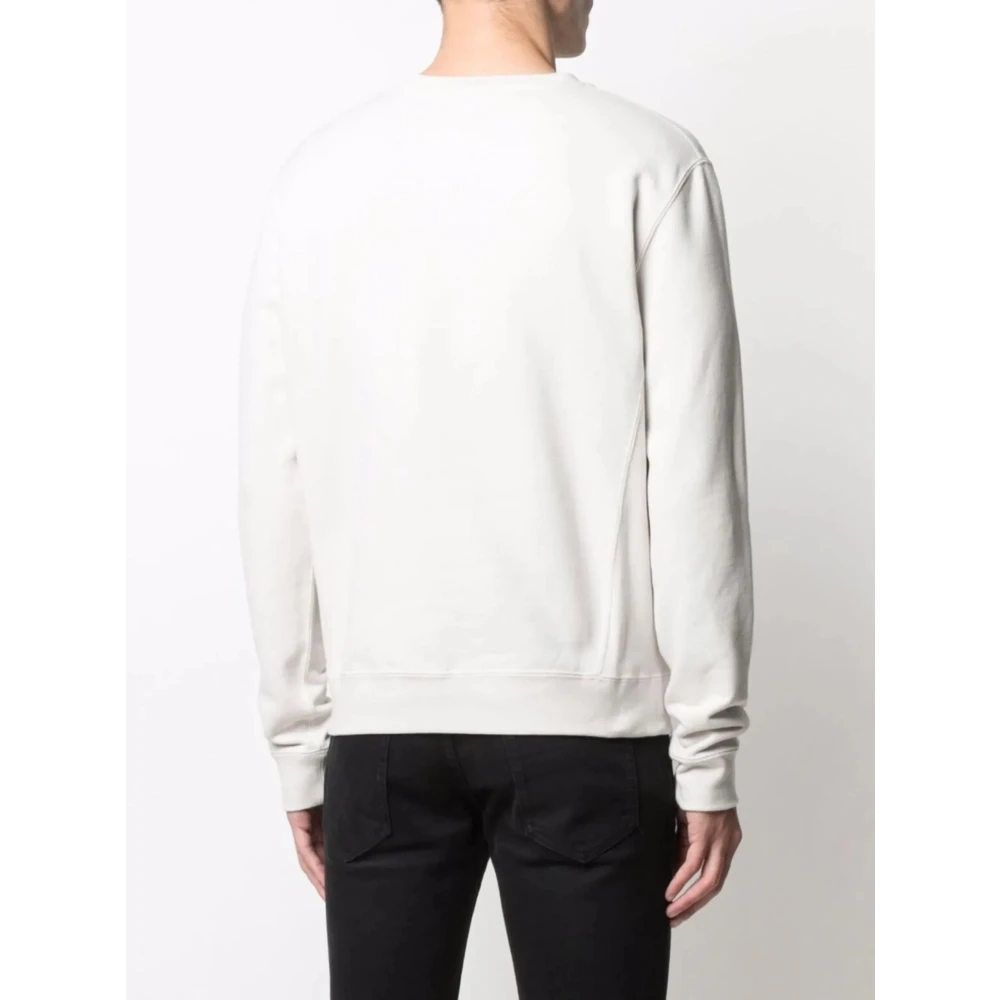 Saint Laurent Gedrukte Logo Sweater in Wit White Heren
