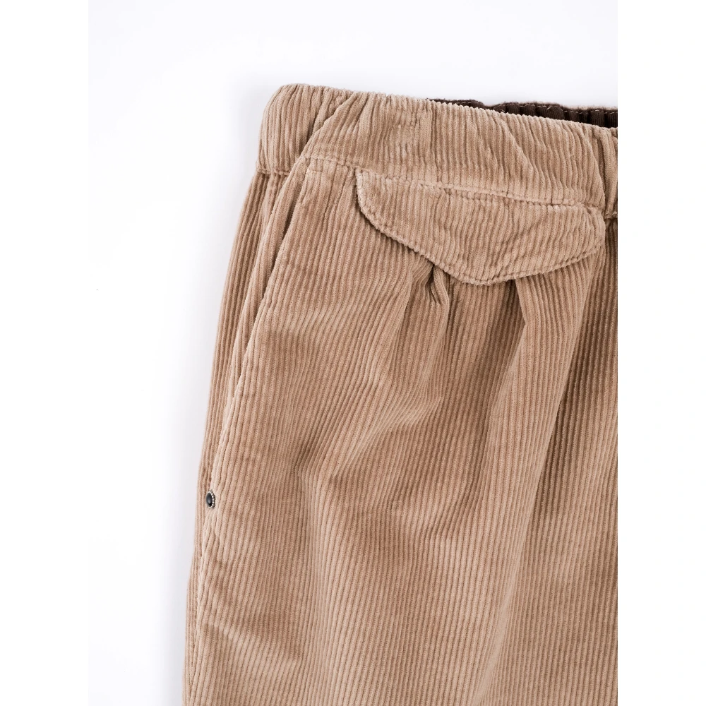 White Sand Moderne Corduroy Broek met Dubbele Plooi Brown Heren