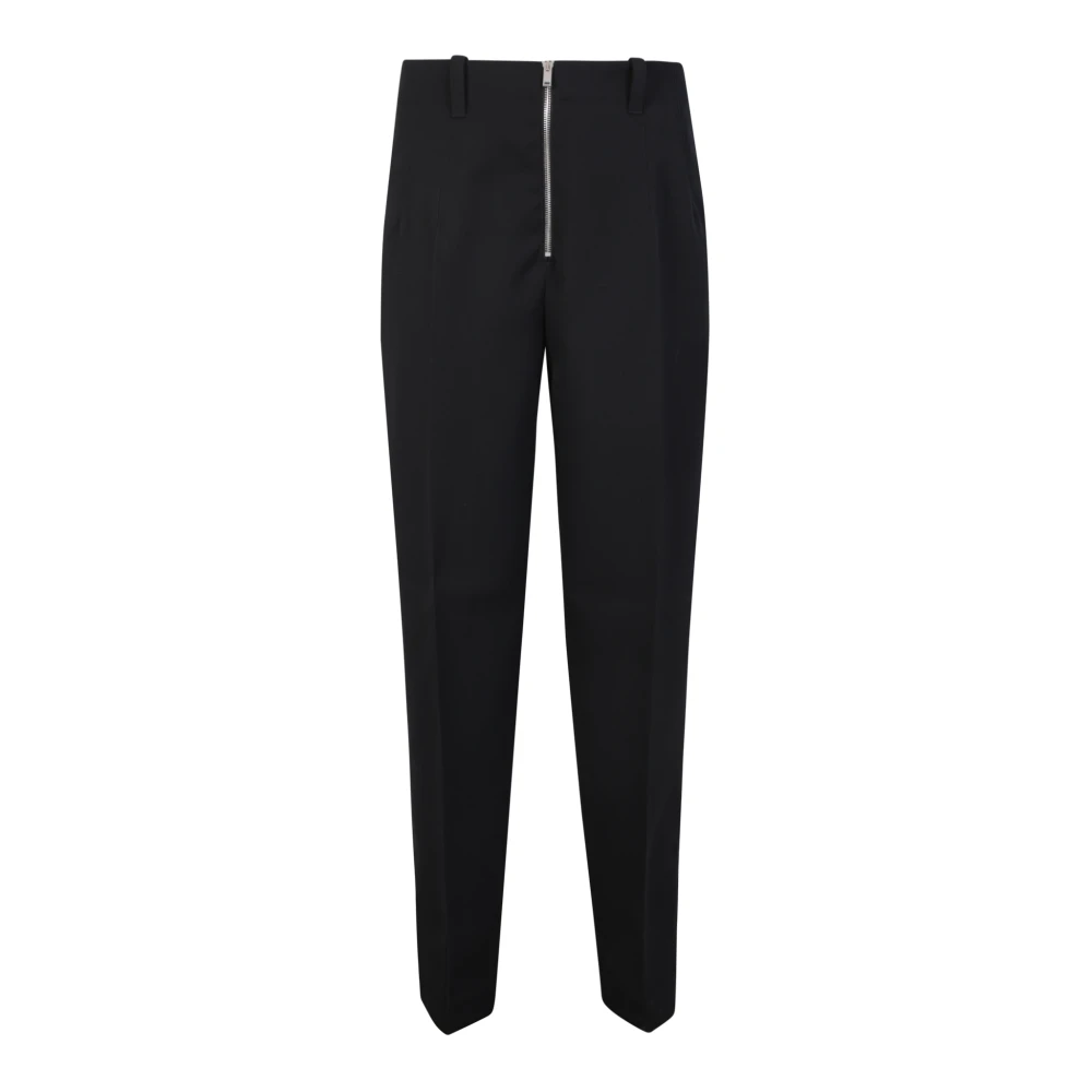 Jil Sander Men's Black Zip Trousers - Slim-Fit Trousers - M - Trousers