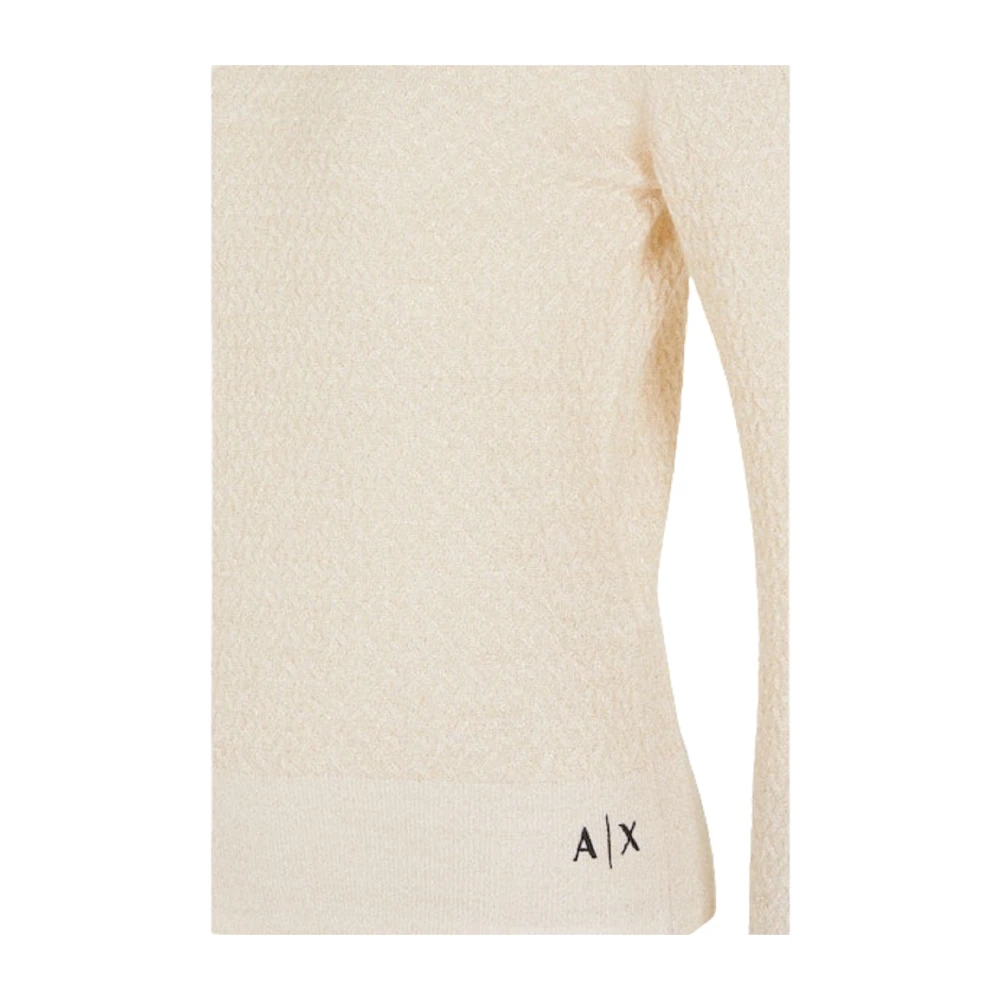 Armani Exchange Romantische gebreide trui Beige Dames