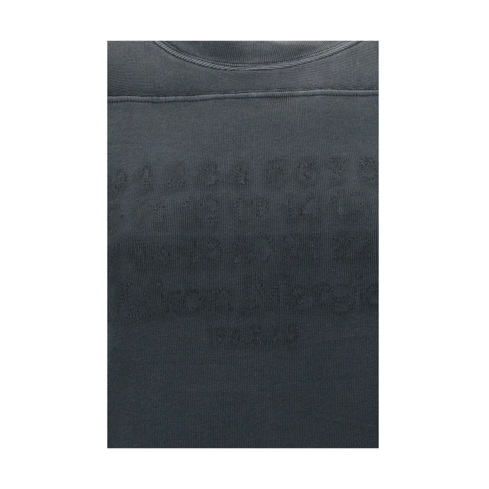 Maison Margiela Geribbeld katoenen sweatshirt met logoborduursel Black Dames