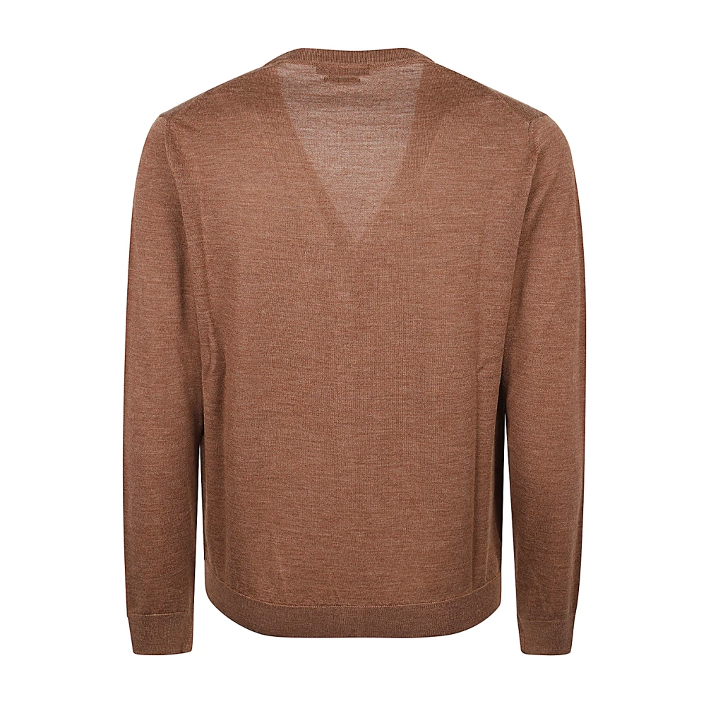 Daniele Fiesoli Merino Wol Gebreide Vest Brown Heren
