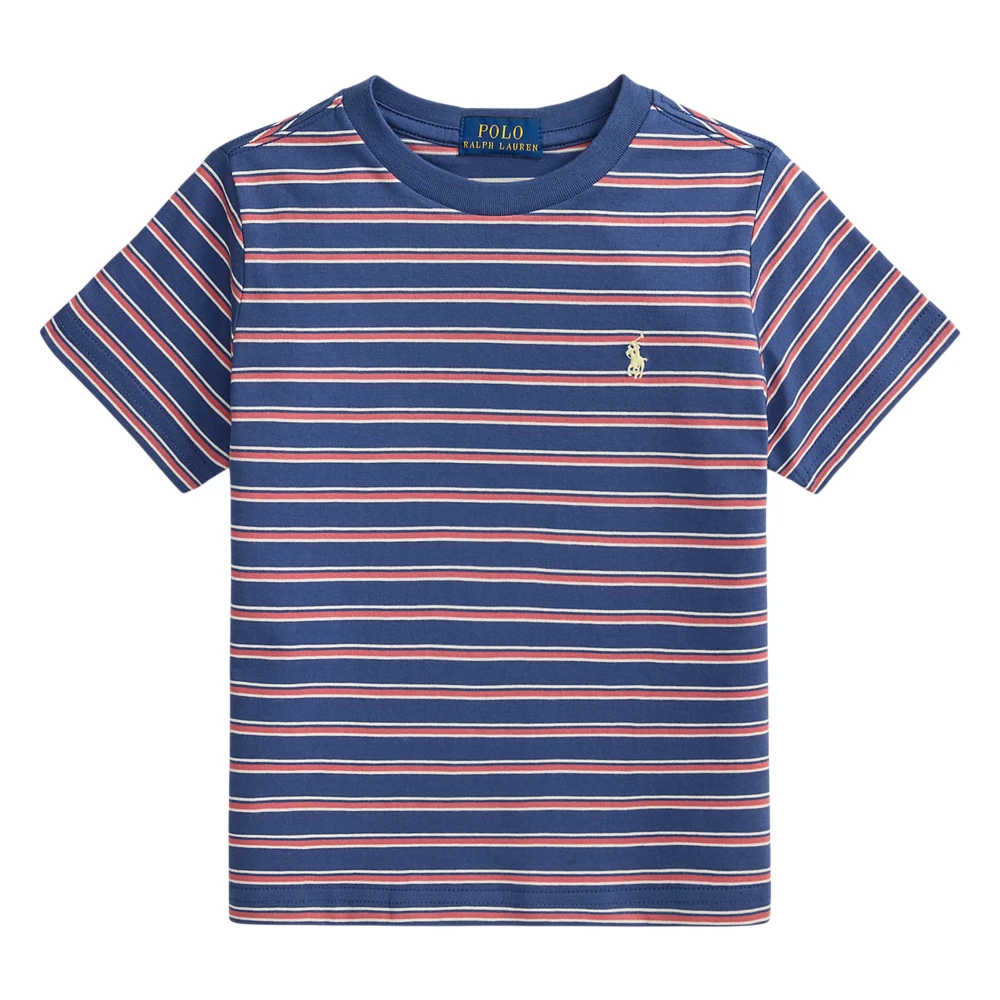 Ralph Lauren Blue Striped Jersey T-Shirt - Male - Kids Short Sleeve T-Shirts - 3 Y - Kids