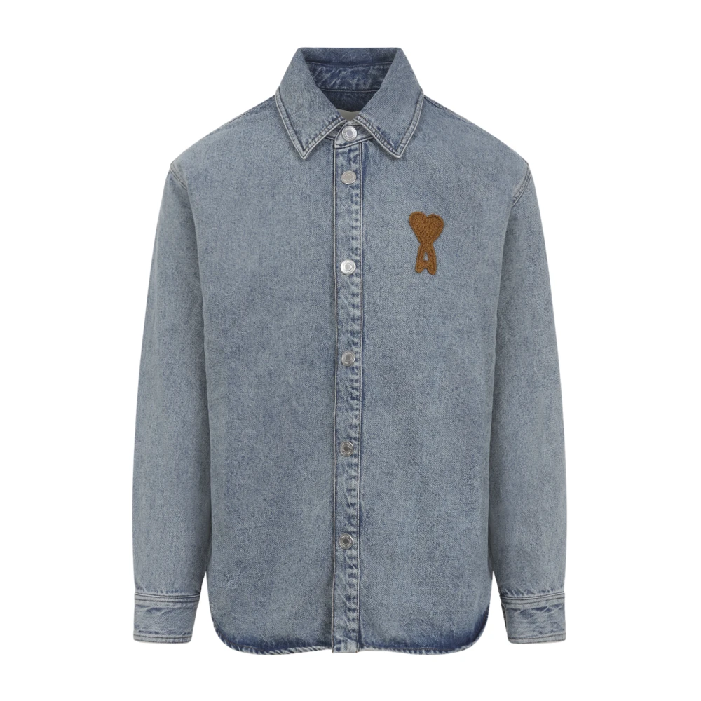 Ami Paris Men's Blue Ami De Coeur Overshirt