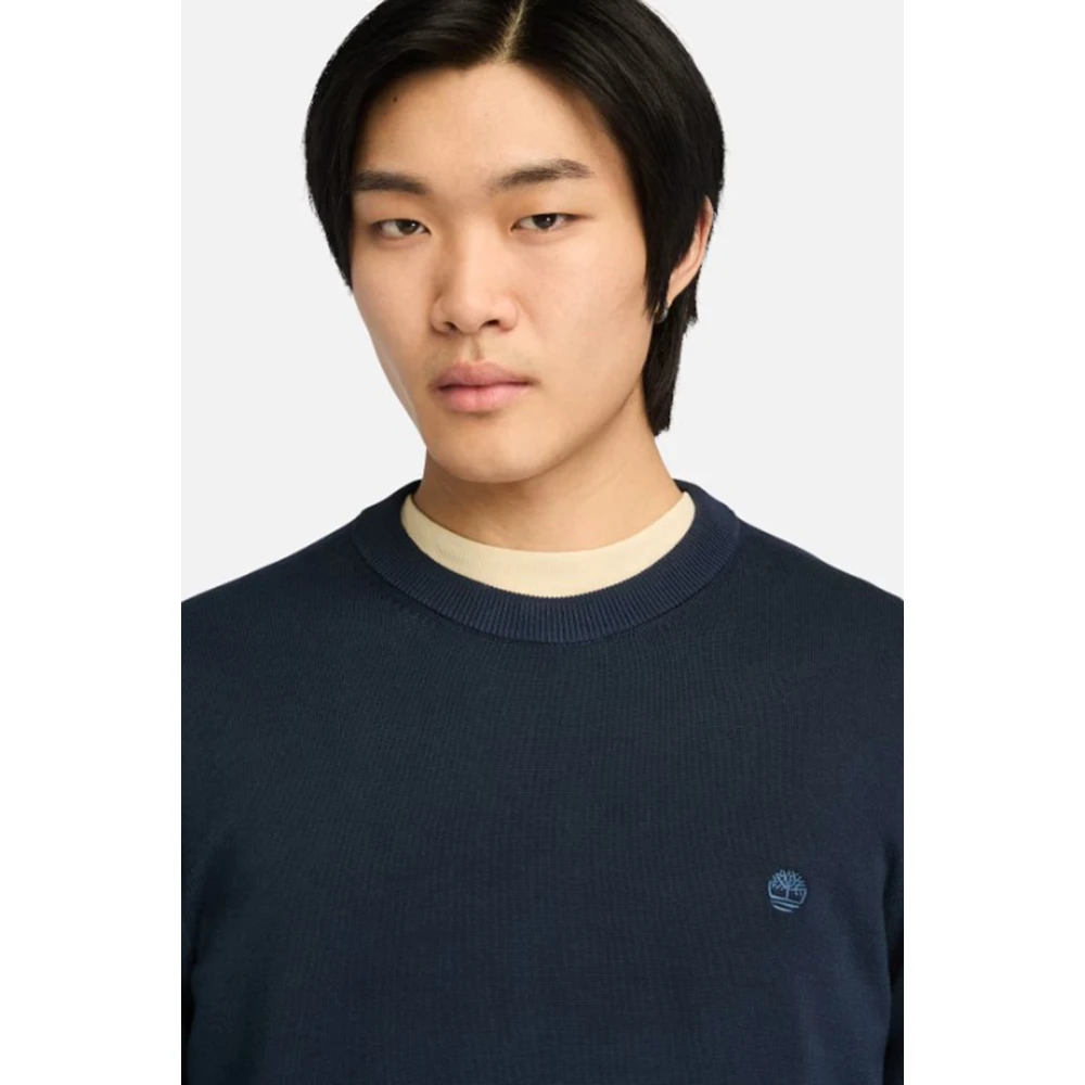 Timberland Geborduurde Crewneck Sweater Blue Heren