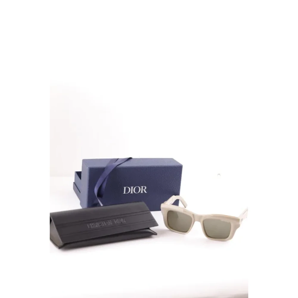 Dior Vintage Pre-owned Fabric sunglasses Beige Dames