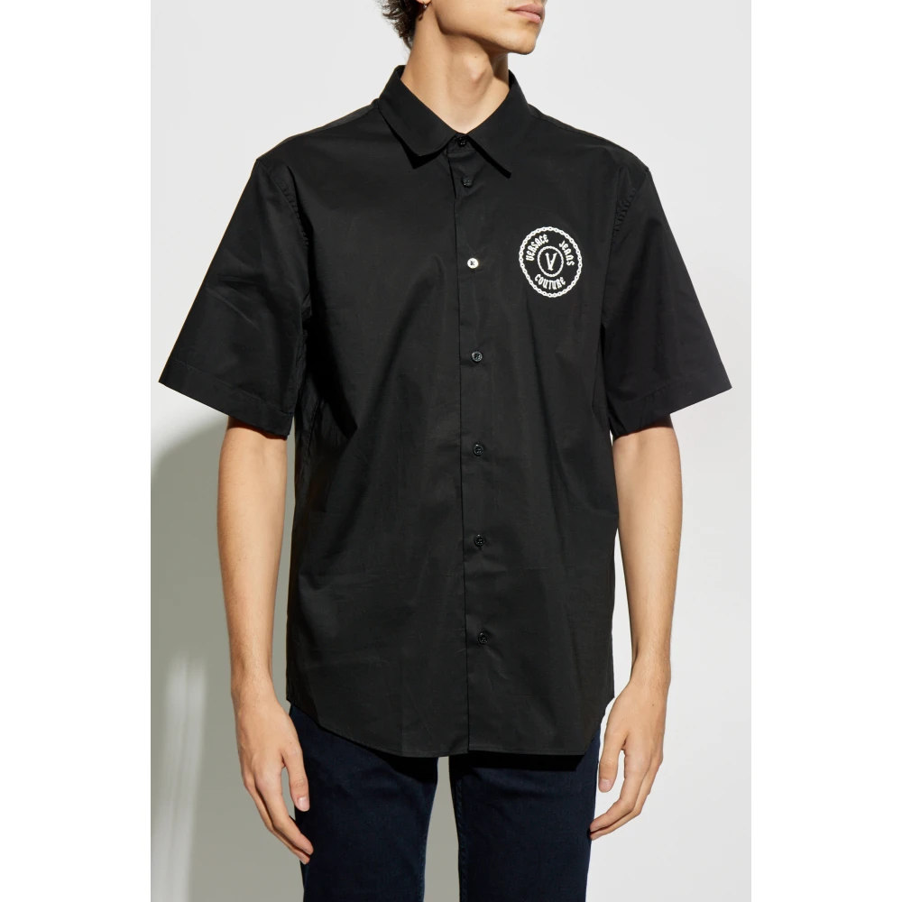 Versace Jeans Couture Kortemouwenshirt Black Heren