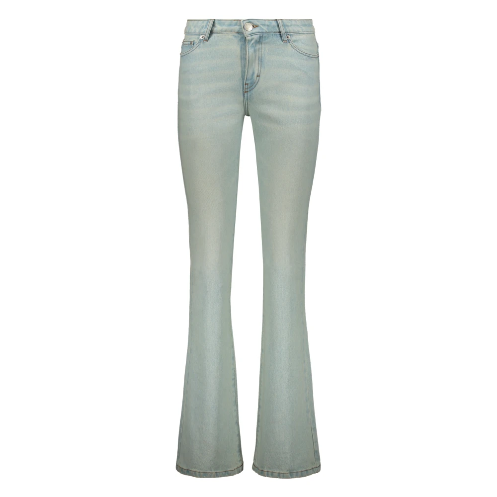 Ami Paris Classic Denim Jeans met Contrast Stitching Blue Dames