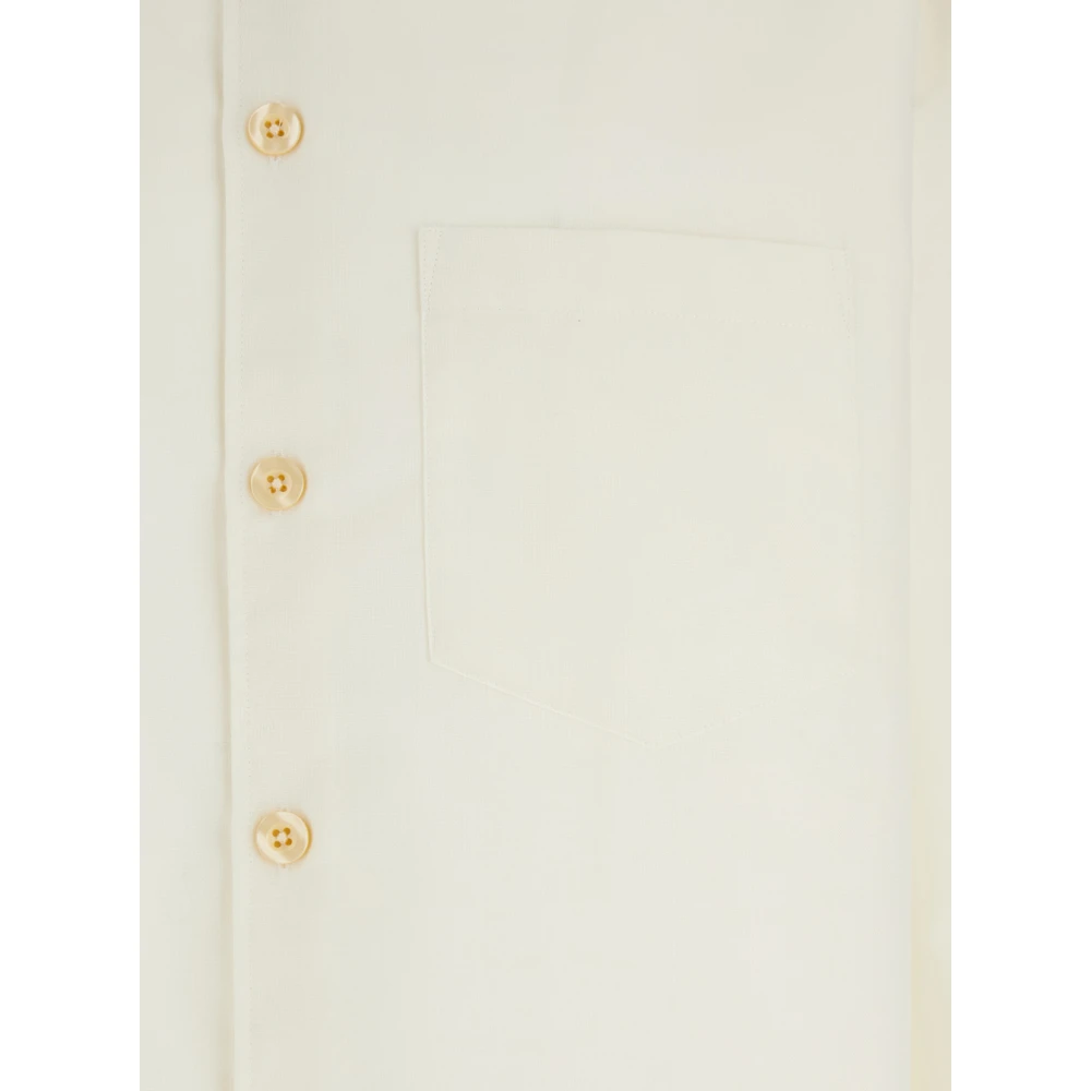 Plain Units Klassiek Wit Wolblend Overhemd White Heren