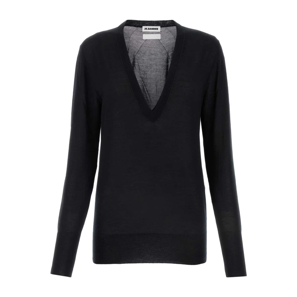 Jil Sander Luxe Zwarte Cashmere Sweater Black Dames
