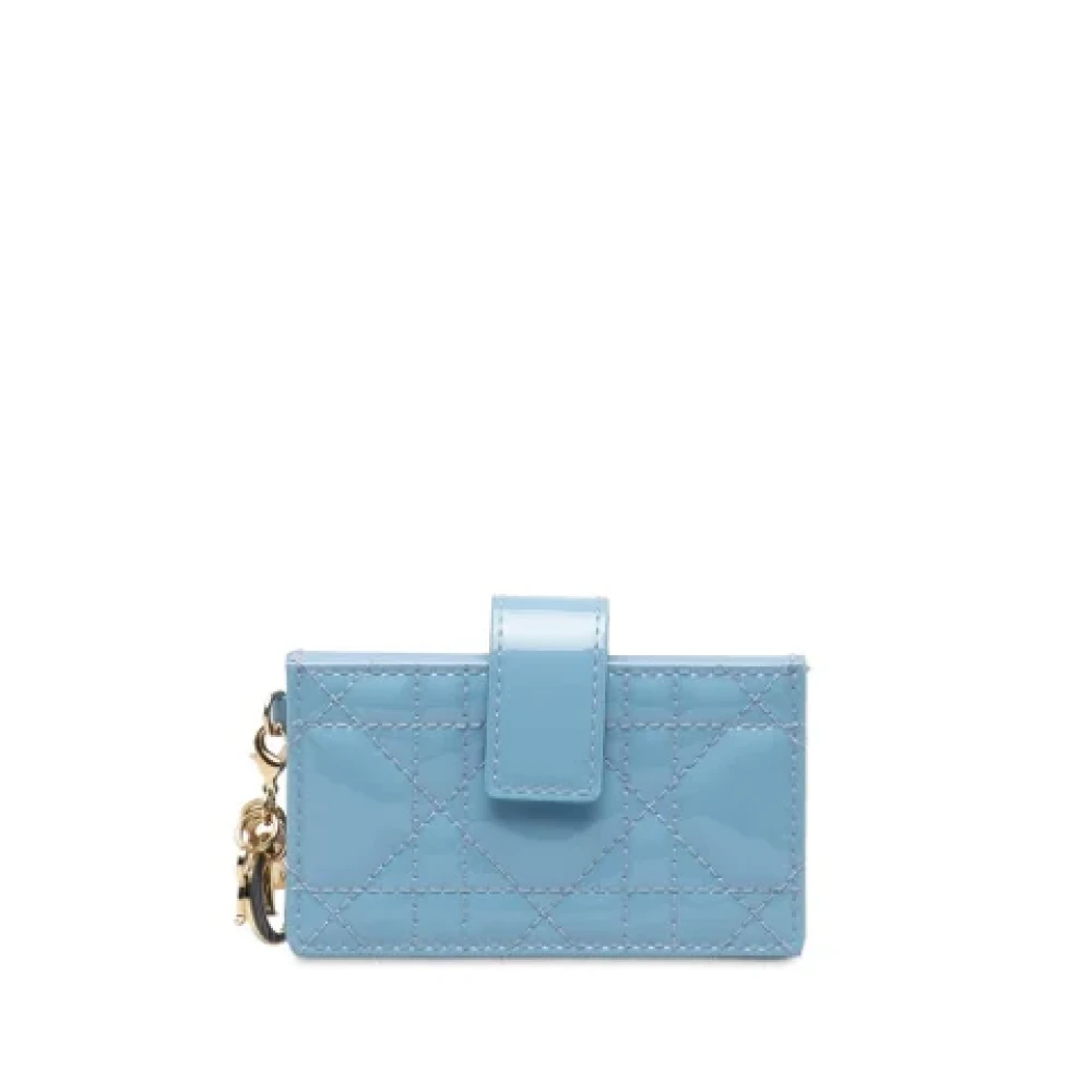 Dior Vintage Pre-owned Leather wallets Blue Dames