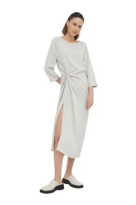Twist Front Midi Dress