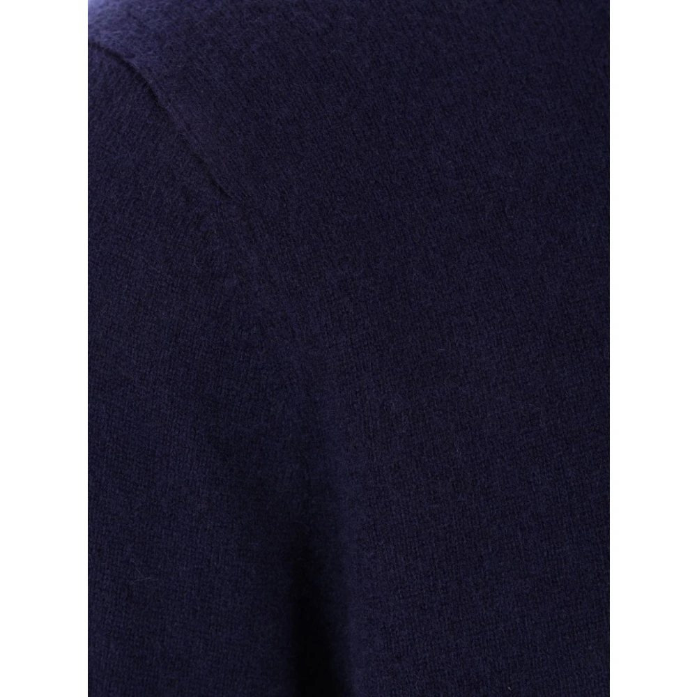 Comme des Garçons Blauwe Wol V-Hals Cardigan Sweater Blue Heren
