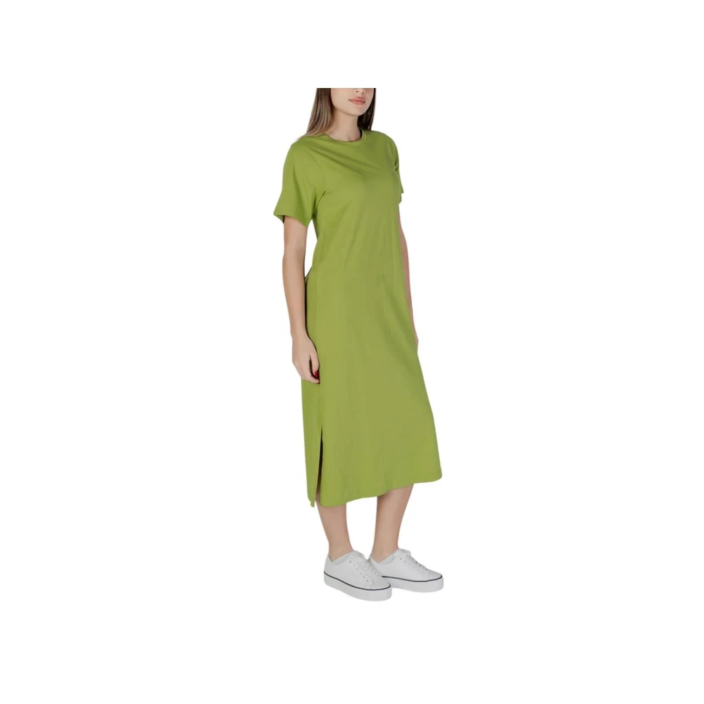 b.Young Groene Katoenen Jurk voor Vrouwen Green Dames