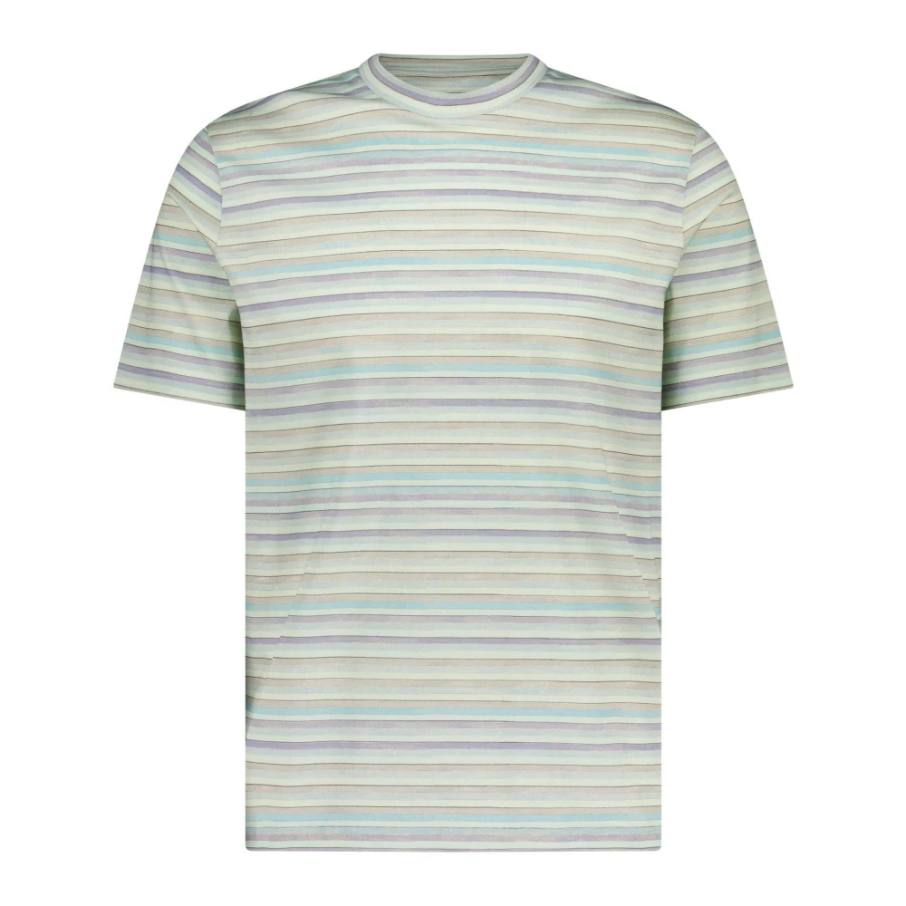 PS By Paul Smith Gestreept katoenen T-shirt ronde hals Green Heren
