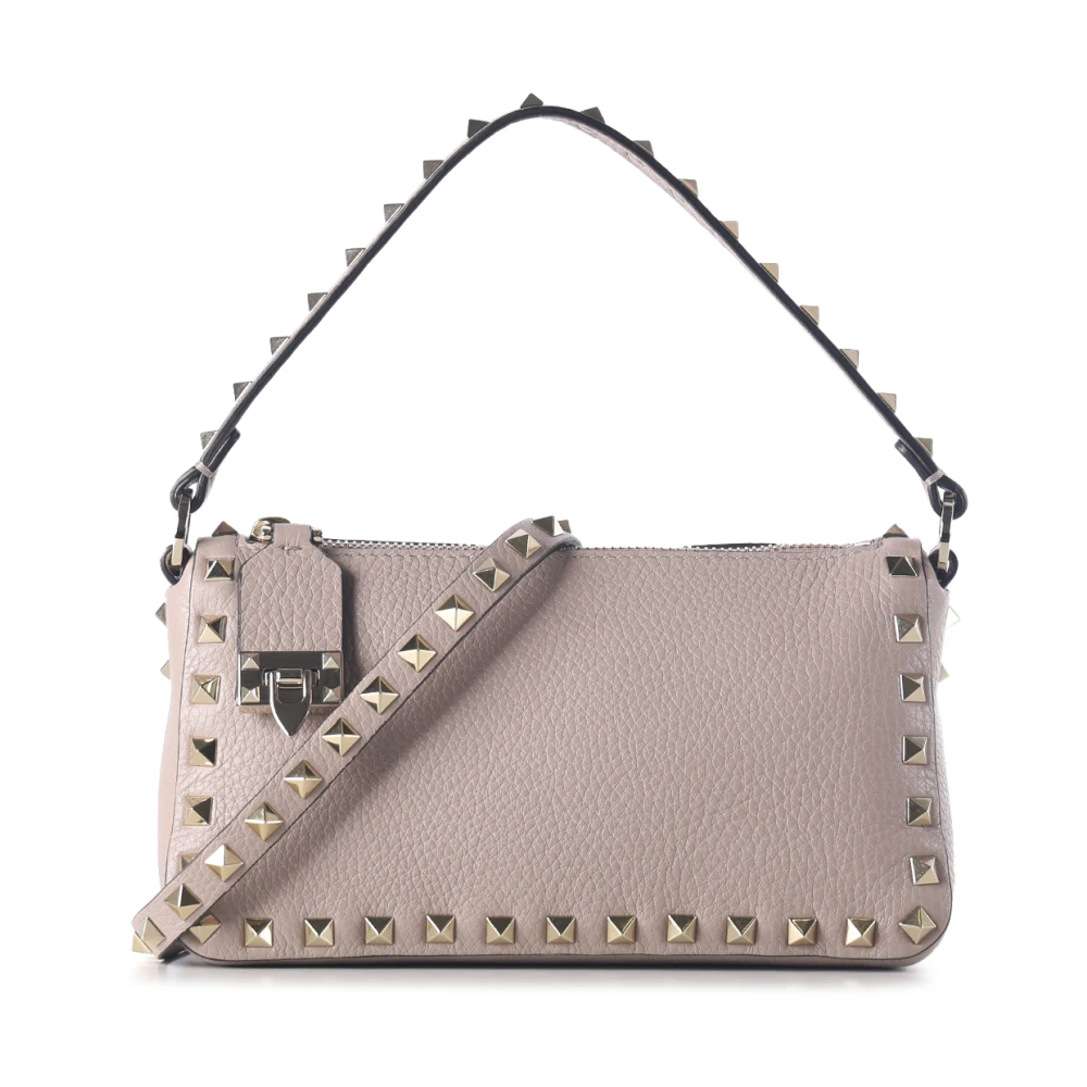 Valentino Garavani Studded Leather Crossbody Tas Pink Dames