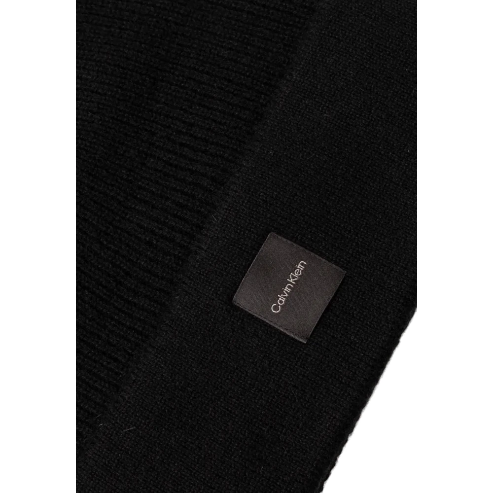 Calvin Klein Chunky Open Rib Cashmere Beanie Black Dames