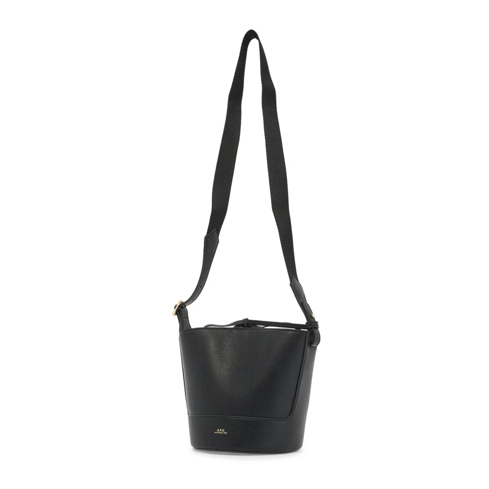 A.p.c. Hammered Eco-Leather Bucket Bag Black Dames