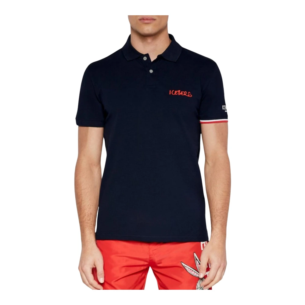 Iceberg Navy Strand Polo Shirt Blue Heren