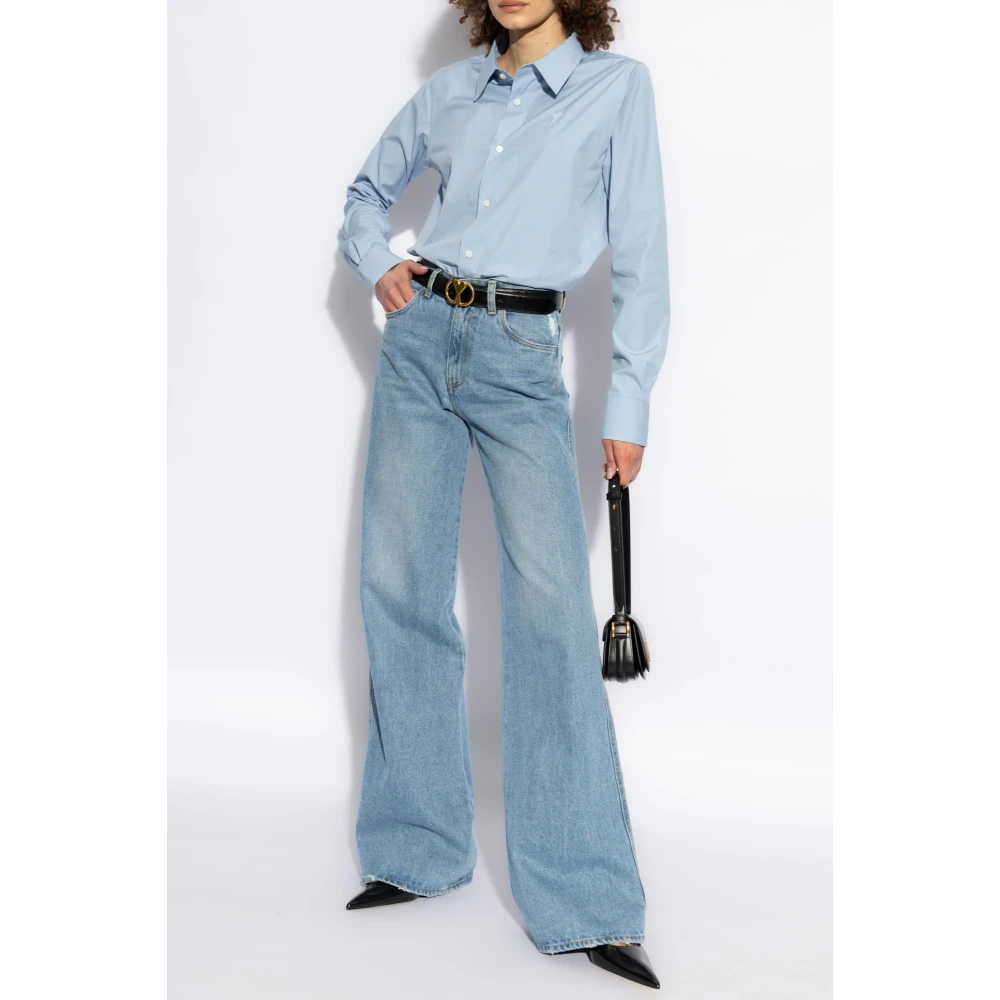 Ami Paris Overhemd met logo Blue Dames