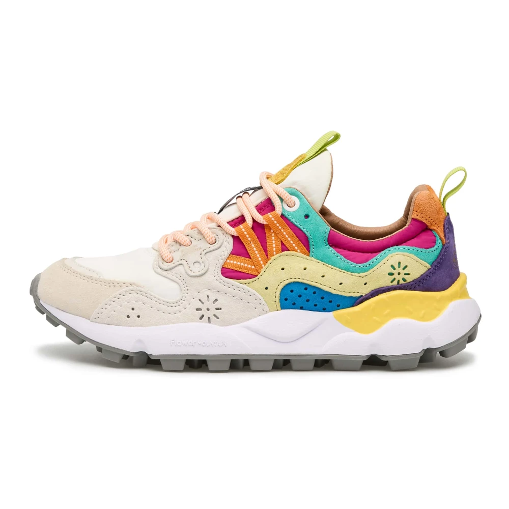 Flower Mountain Vrouw Multicolor Suede And Technical Fabric Sneakers Yamano 3 Woman