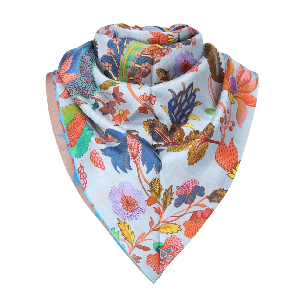 Codello Zijden Driehoekige Sjaal Vintage Design Multicolor Dames