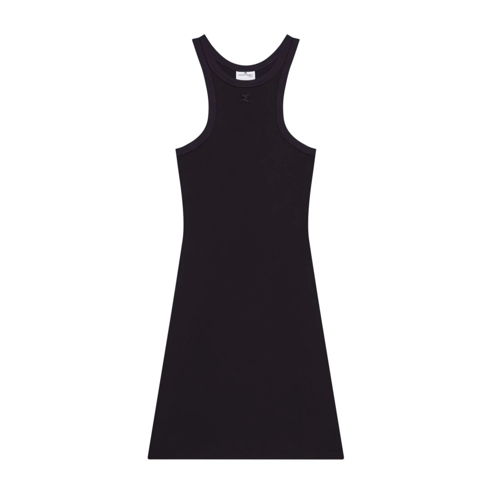 Courrèges Zwarte Mouwloze Racerback Jurk Black Dames