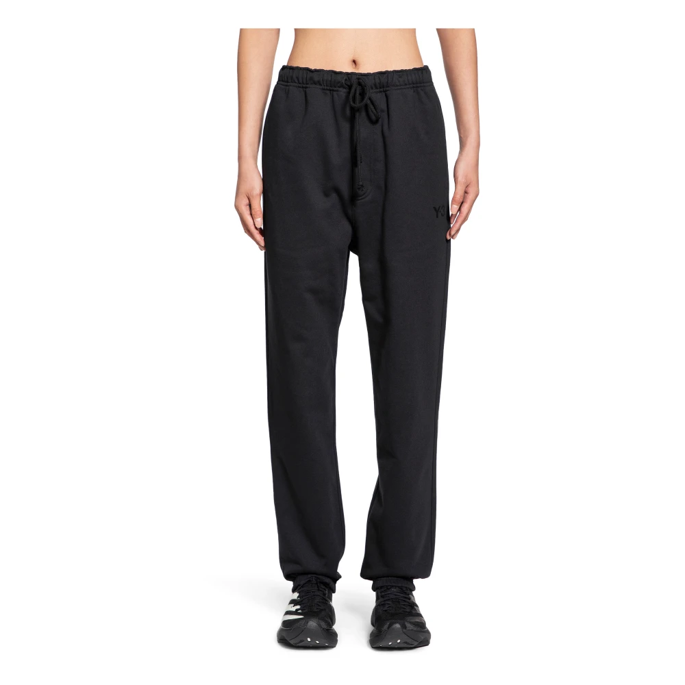 Y-3 Zwarte Terry Fleece Elastische Taillebroek Black Heren