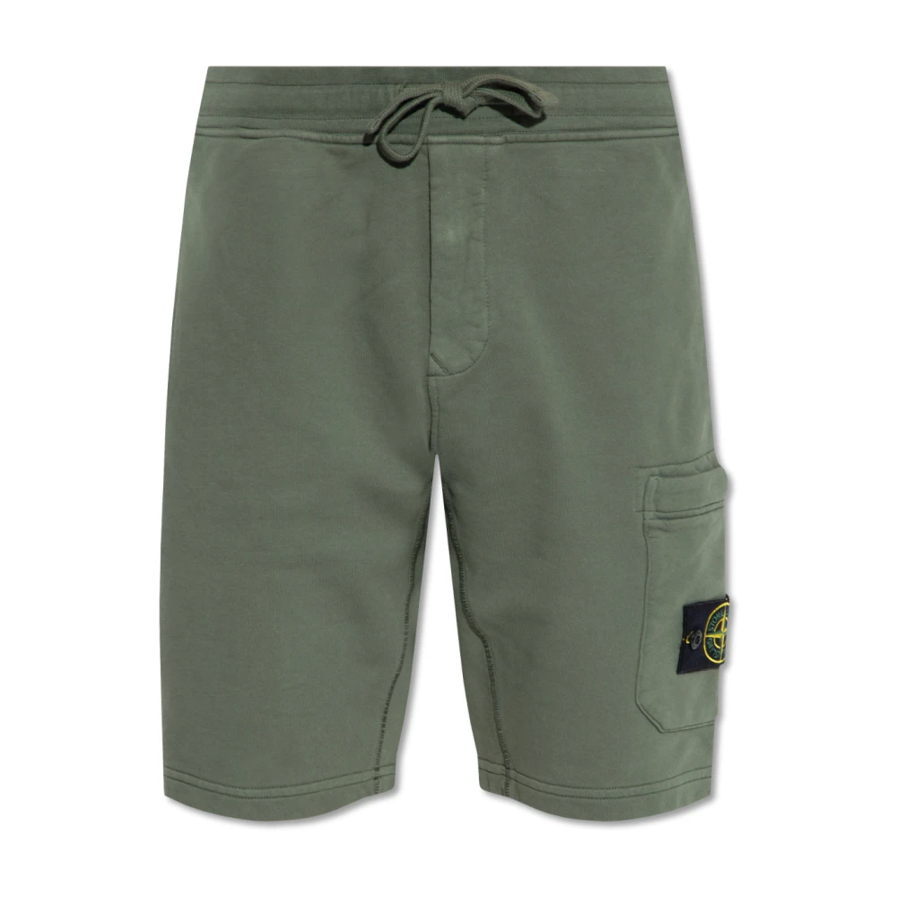 Stone Island Katoenen shorts Green Heren