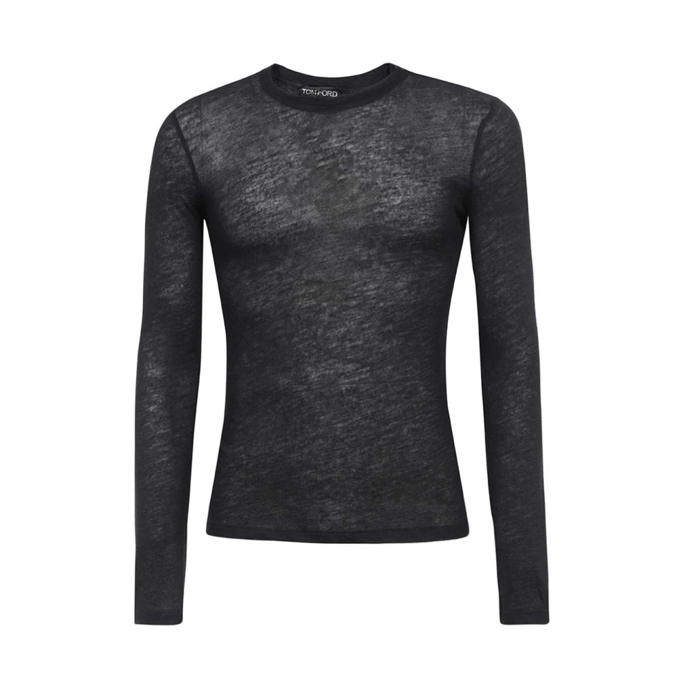 Tom Ford Kasjmier Geribbelde Crew-Neck Sweater Black Dames