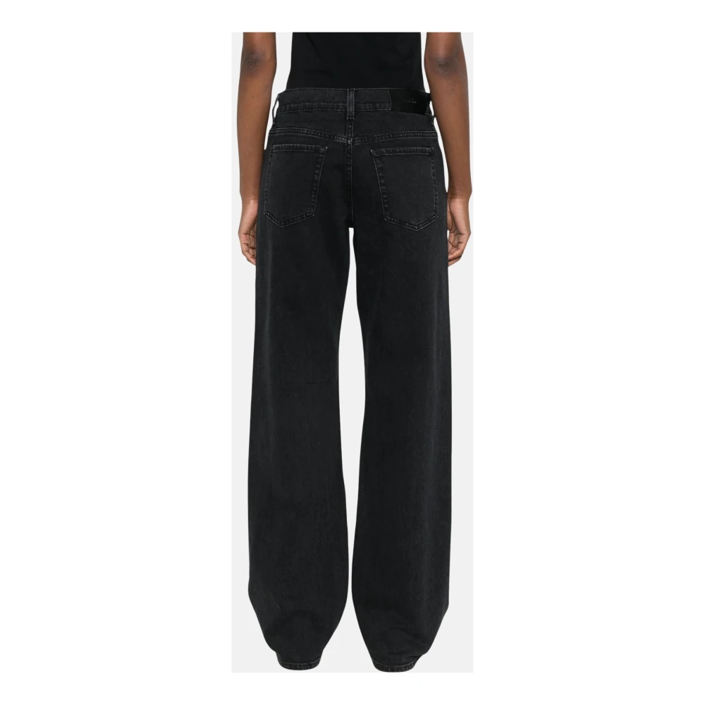 7 For All Mankind Wijde Broek Zomerse Stijl Black Dames