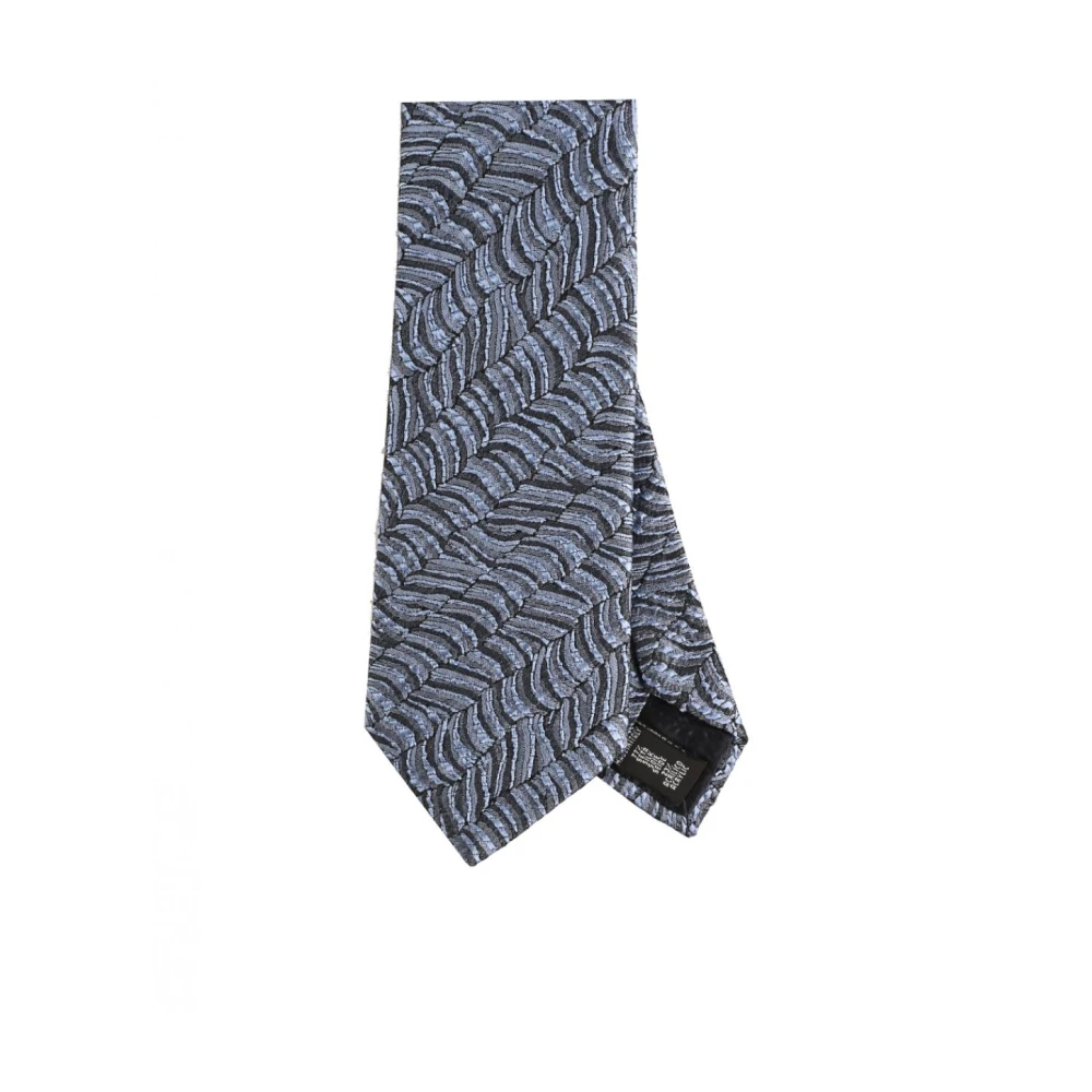 Emporio Armani Abstract Gebreide Zijden Stropdas Blue Heren