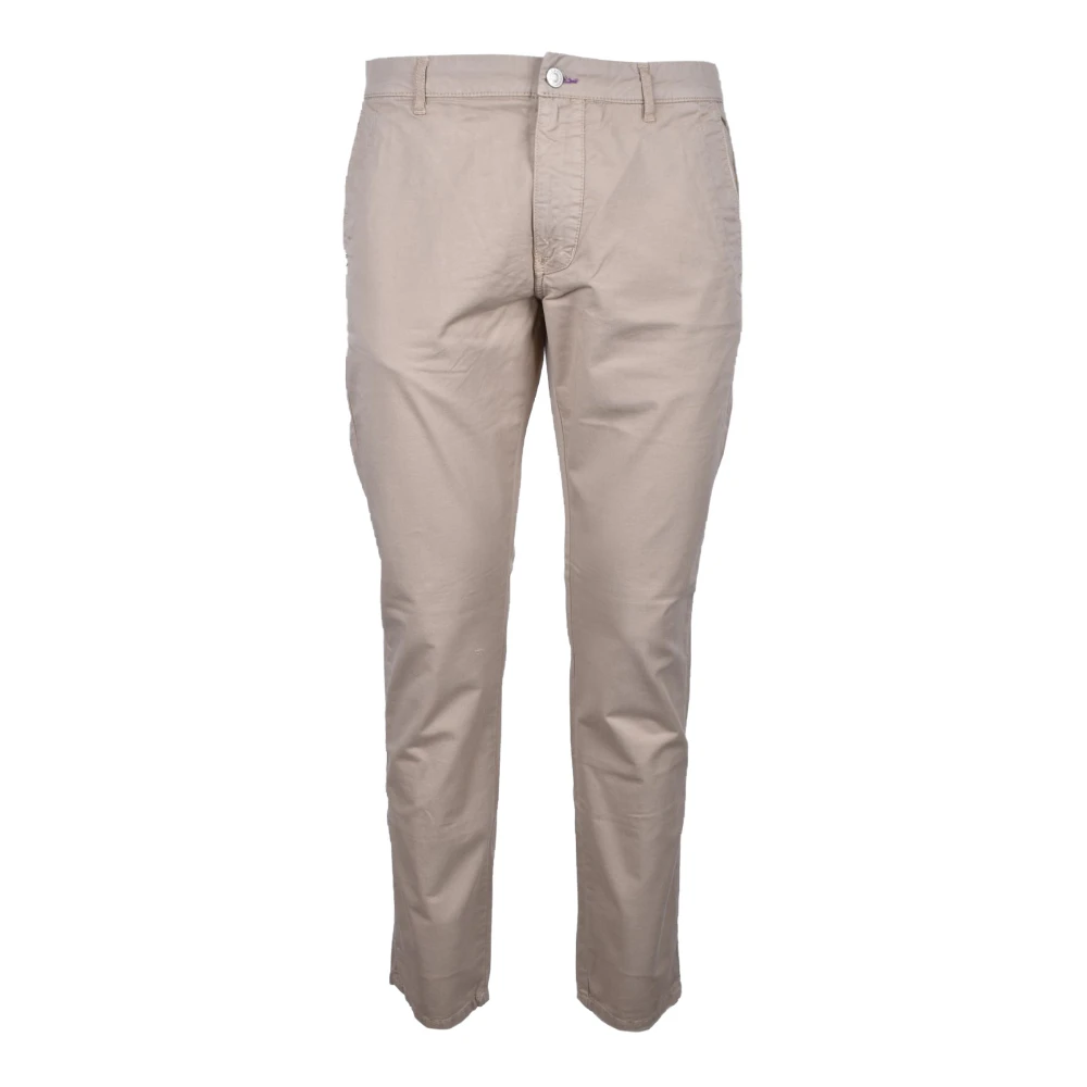 Daniele Alessandrini Heren Katoenen Broek Beige Heren