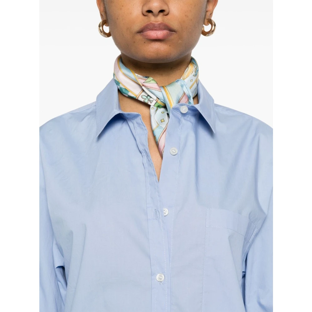 Woolrich Heldere Blauwe Button-Up Shirt Blue Dames