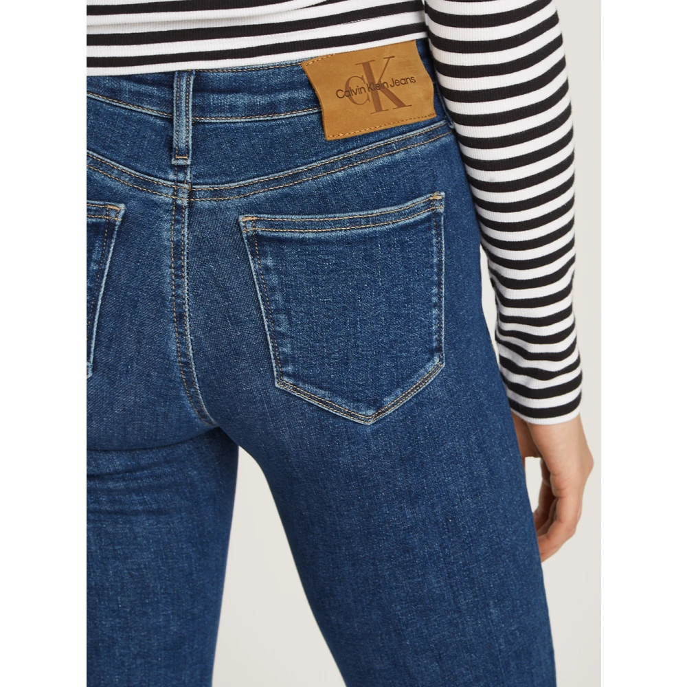 Calvin Klein Mid Rise Skinny Jeans Blue Dames