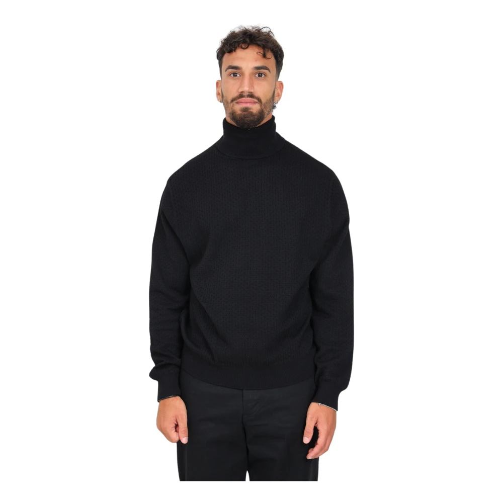 Armani Exchange High Neck Sweater Black Heren