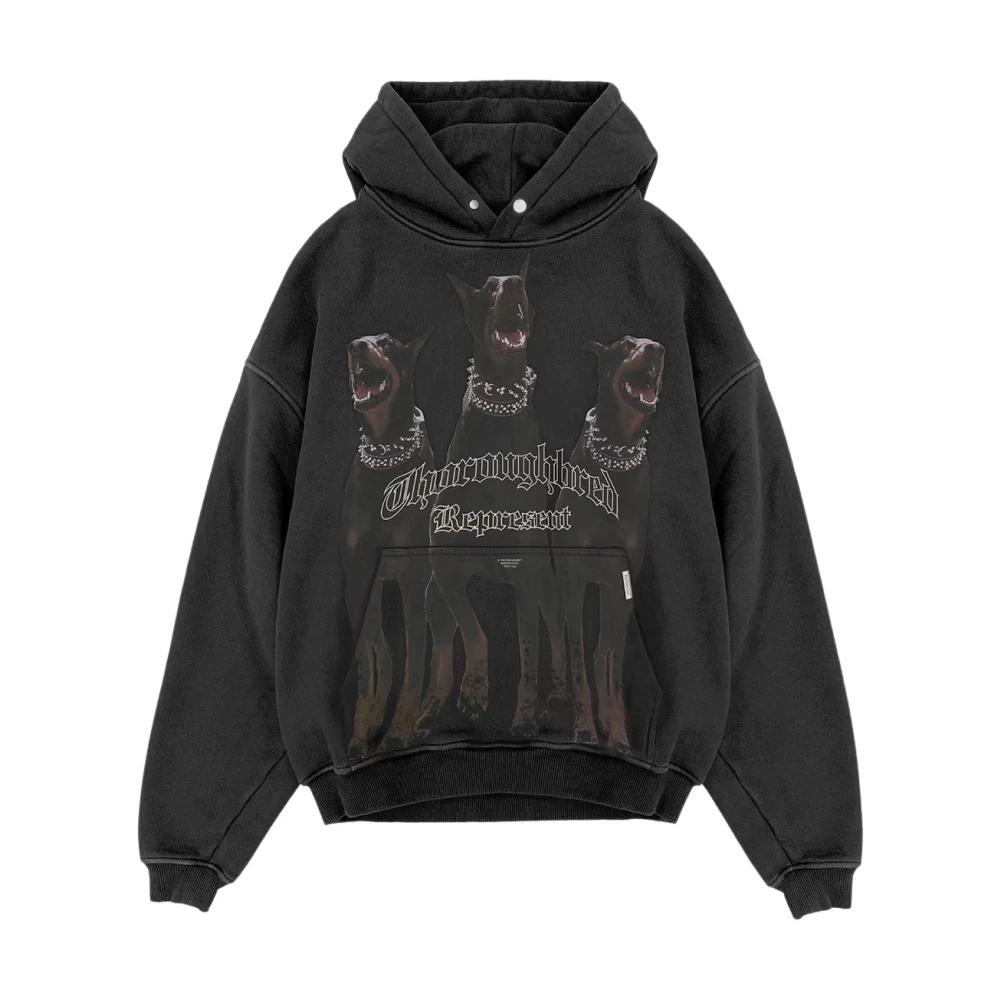 Represent Katoenen Logo Hoodie Black Heren
