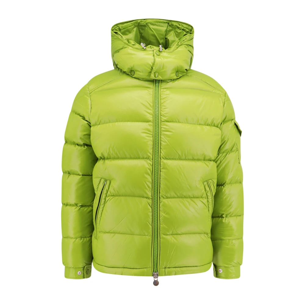 Moncler Gewatteerde jas met afneembare capuchon Green Heren