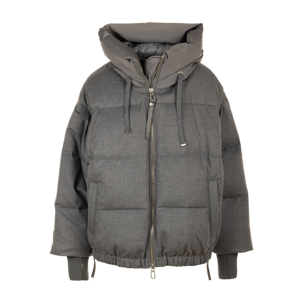 Duno Grijze Korte Pufferjas Gray Dames