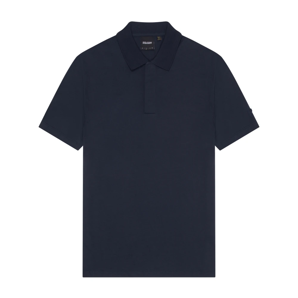 Lyle & Scott SS Polo Shirts Tonal Eagle Pima Cotton Polo Shirt Blue Heren