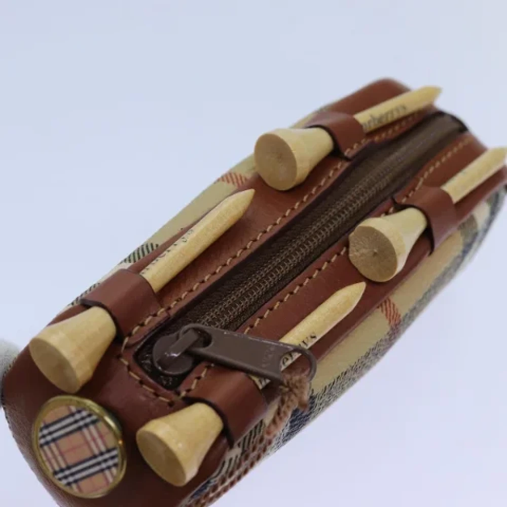 Burberry Vintage Pre-owned Leather pouches Beige Dames