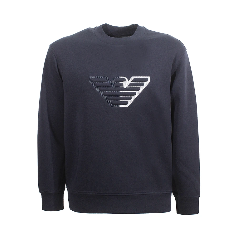 Emporio Armani Blauwe Sweater met Adelaar Logo Blue Heren