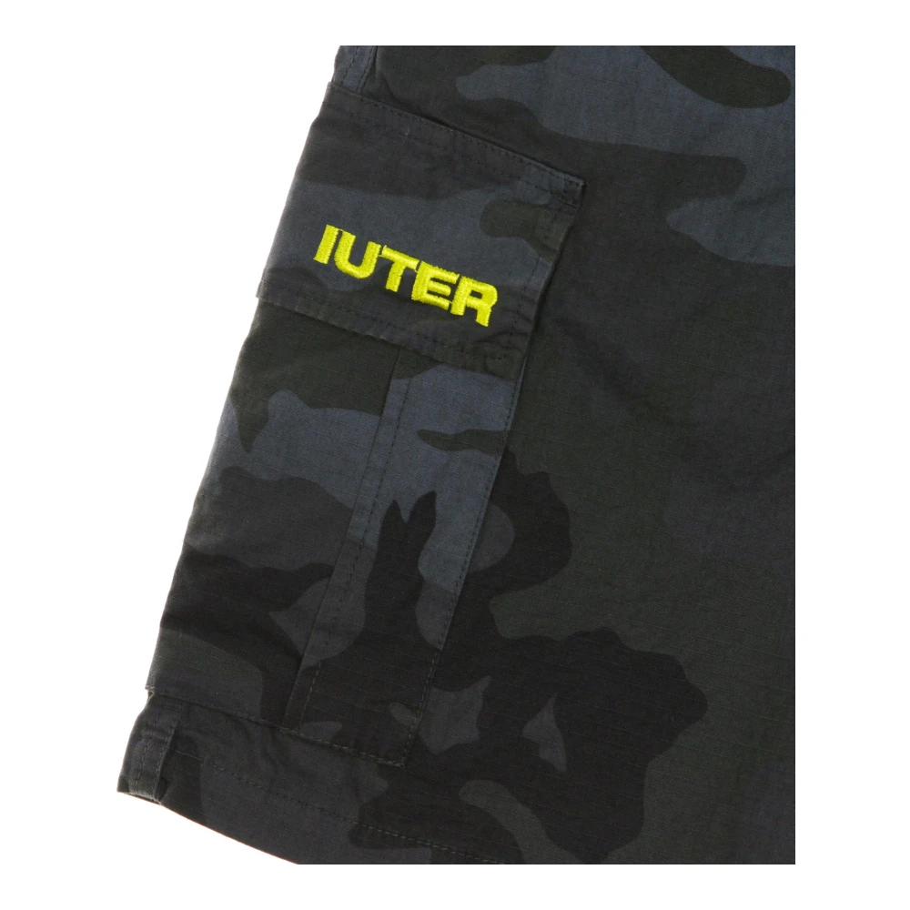 Iuter Camo Cargo Jogger Shorts in Zwart Black Heren